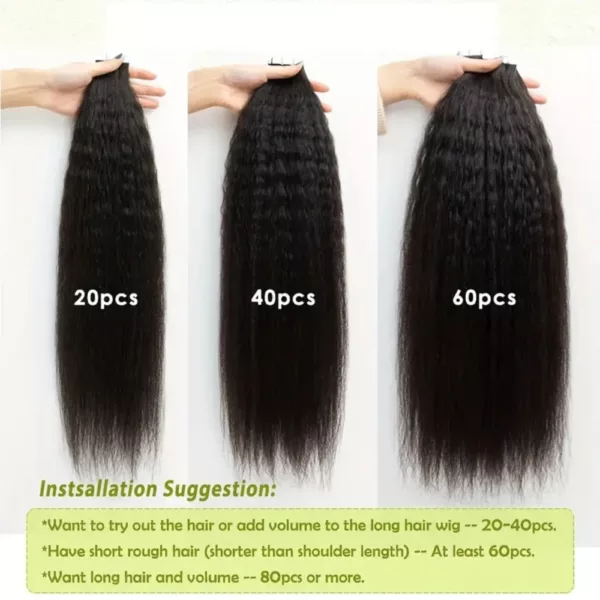 Tape In Hair Extensions Kinky Hair - Image 7