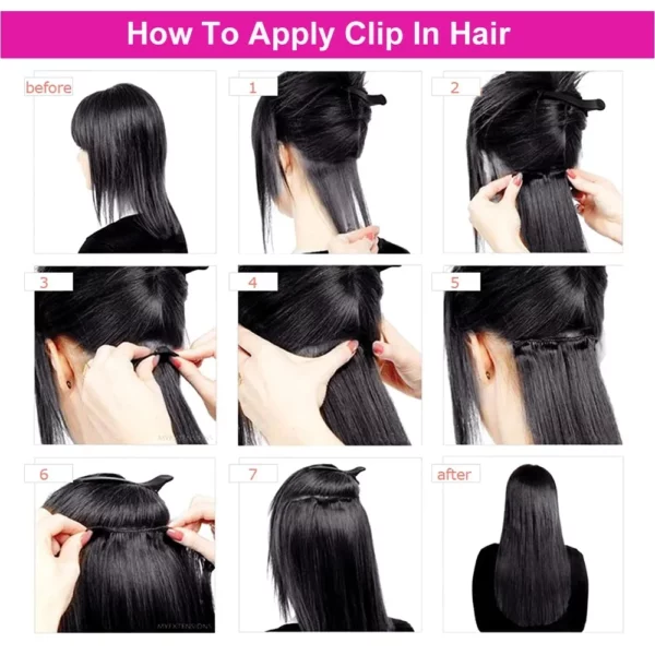 Clip in Body Wave Hair Extensions 100% Unprocessed Virgin Human Hair - Image 15