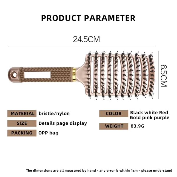 Bristle Nylon Hairbrush - Image 3