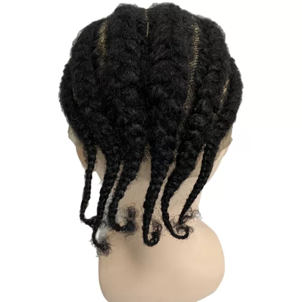 Afro Corn Braids Full Lace Toupee for Men - Image 6