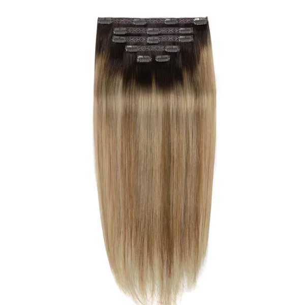Clip in Hair Extensions Straight Remy Ombre - Image 19