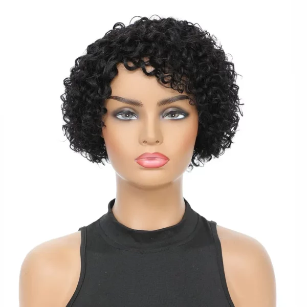 Short Kinky Curly Afro Short Pixie Cut No Lace Front Brazilian Remy Wigs