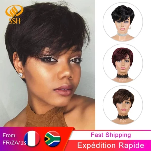 Glueless Short Pixie Cut Wigs