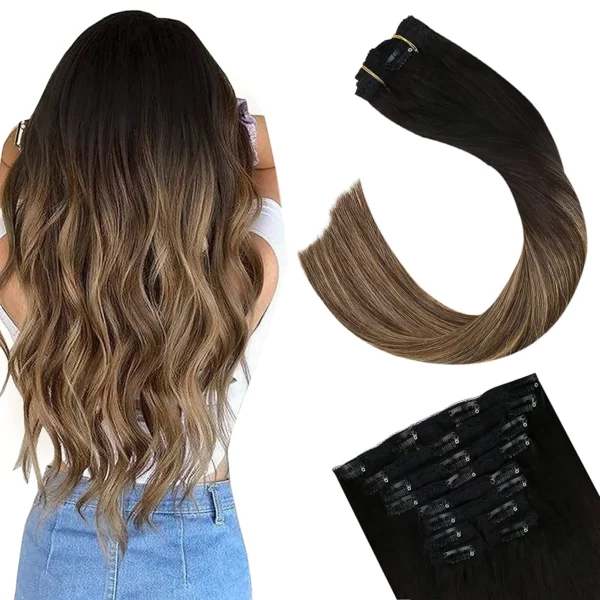 Clip in Hair Extensions Double Weft Remy Hair - Image 21