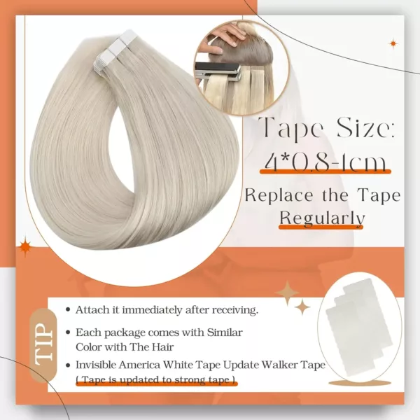 Silky Straight Tape in Hair Extensions - Image 3