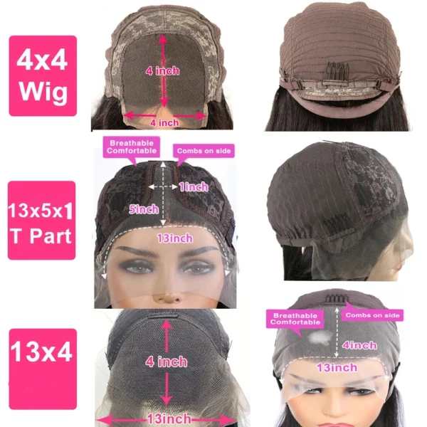 Glueless Short Bob Wig Lace Front Glueless Straight Lace Closure - Image 6