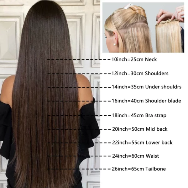 Clip In Hair Extensions Brazilian Remy Straight Hair - Image 23