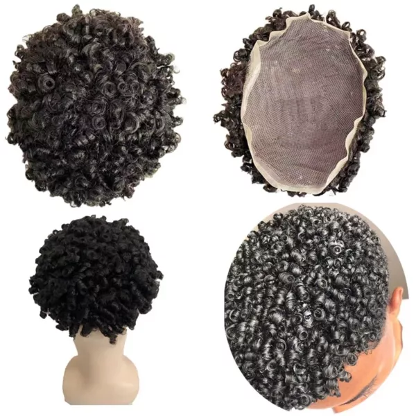 Curl Toupee for Black Men