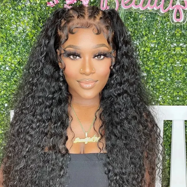 Water Wave Transparent Lace Frontal Brazilian Remy Curly Wig