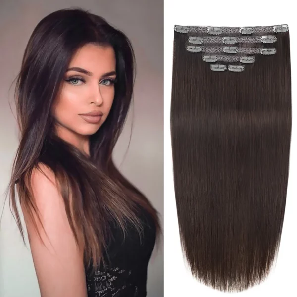 Clip in Hair Extensions Straight Hairpiece - Image 16