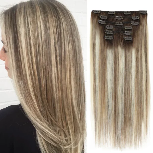 Clip in Hair Extensions Straight Hairpiece - Image 14