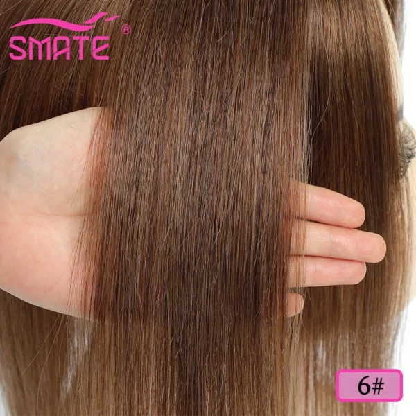 Remy Topper Hair Piece with Bangs - Image 18