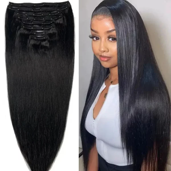 Clip In Hair Extensions Brazilian Remy Straight Hair