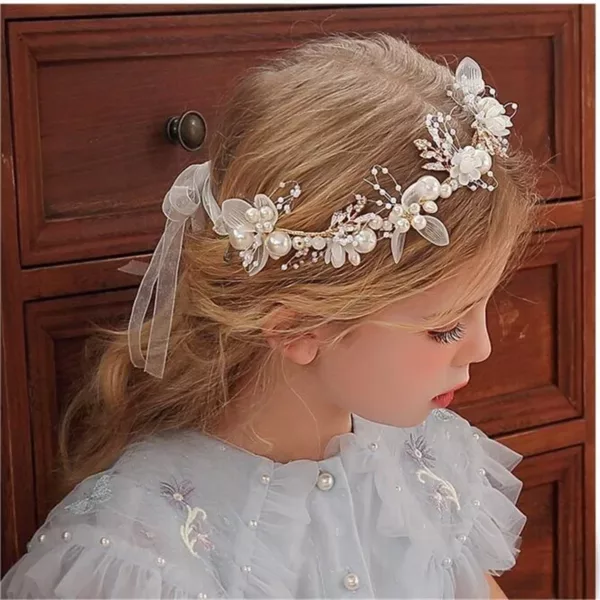 Children's Headwear Elegant Flower Wreath Fairy Crown Tiara - Image 21