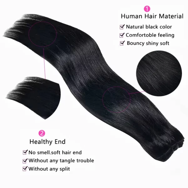 Clip In Hair Extensions Brazilian Remy Straight Hair - Image 18