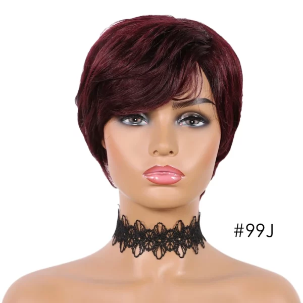 Brazilian Pixie Wigs With Bangs Cheap Glueless Wig - Image 10