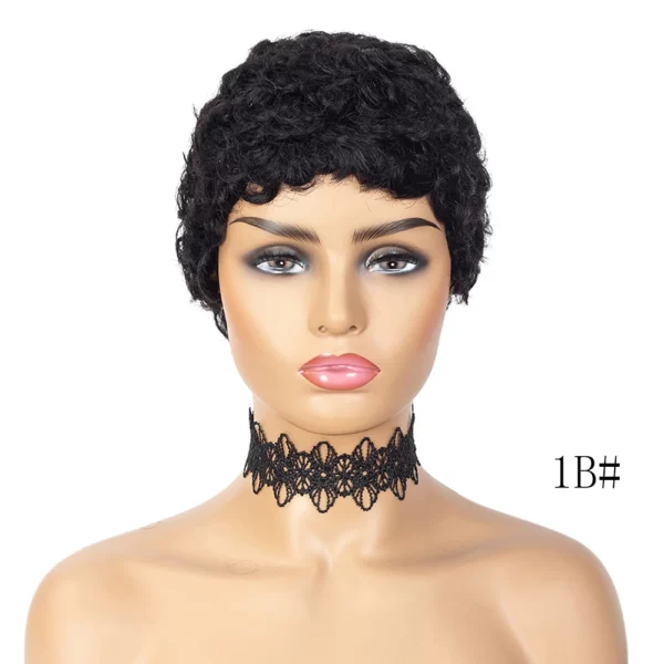 Short Curly Pixie Cut Brazilian Glueless Afro Kinky - Image 10