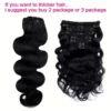 Clip in Body Wave Hair Extensions 100% Unprocessed Virgin Human Hair - Image 8