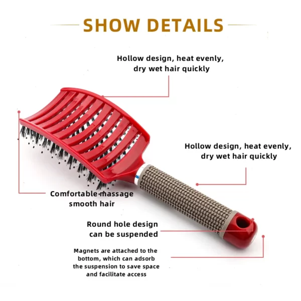 Bristle Nylon Hairbrush - Image 22