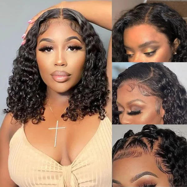 Brazilian Curly Bob Lace Front Wig - Image 3