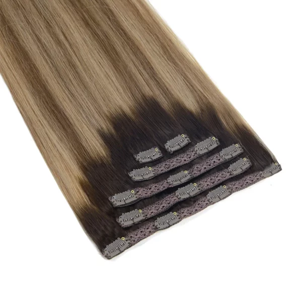 Clip in Hair Extensions Straight Remy Ombre - Image 4
