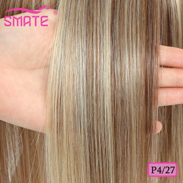 Remy Topper Hair Piece with Bangs - Image 12