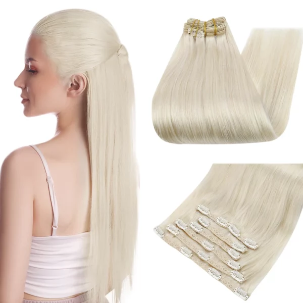 Clip In Hair Extensions Double Weft Straight - Image 8