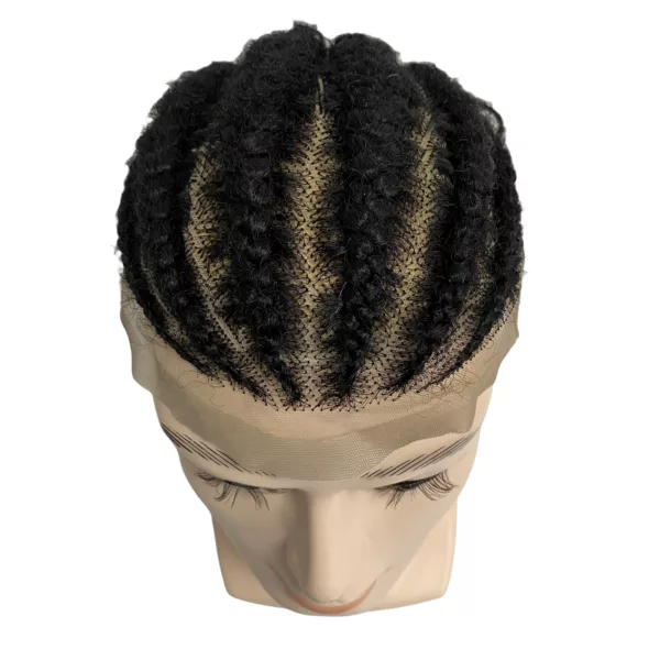 Afro Corn Braids Full Lace Toupee for Men - Image 5