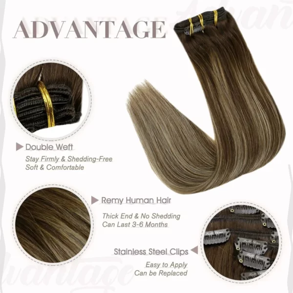 Clip In Human Hair Extensions - Image 5