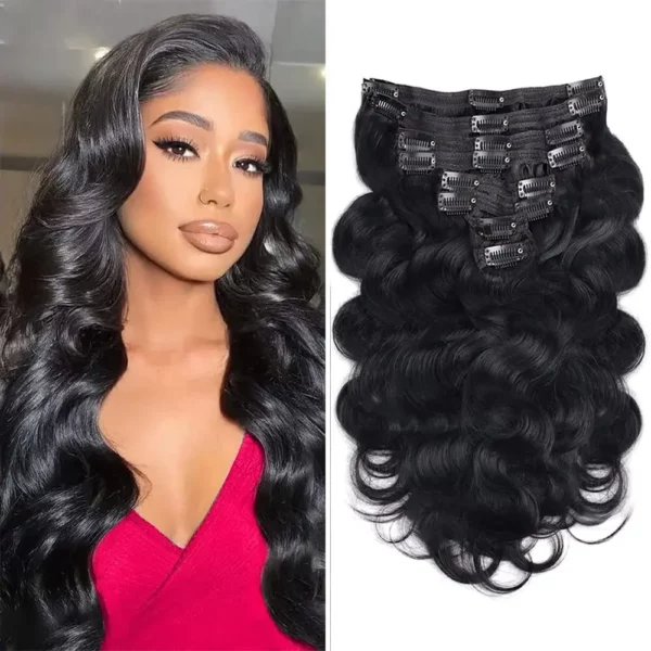 Clip in Body Wave Hair Extensions 100% Unprocessed Virgin Human Hair