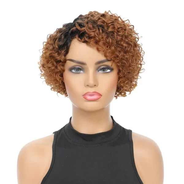 Short Kinky Curly Afro Short Pixie Cut No Lace Front Brazilian Remy Wigs - Image 7