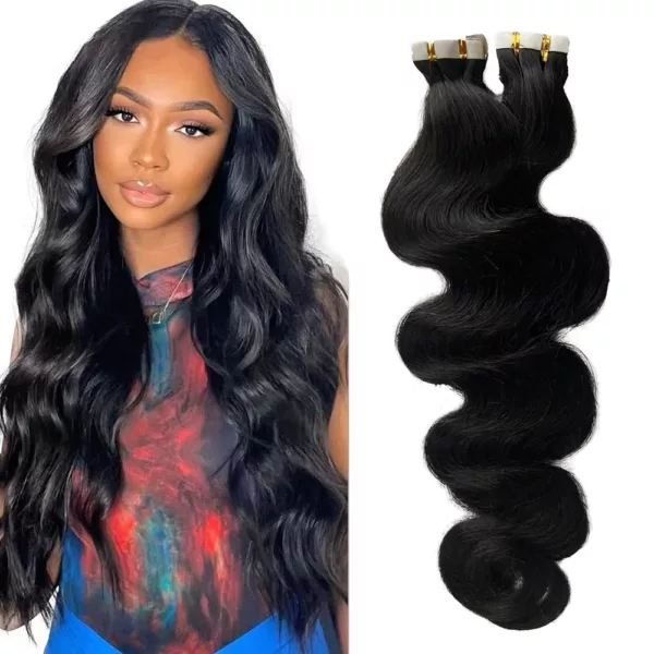 Body Wave Tape In Hair Extensions