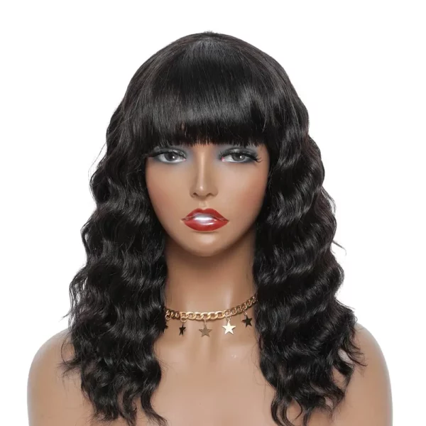 Brazilian Body Wave Wigs With Bangs - Image 5