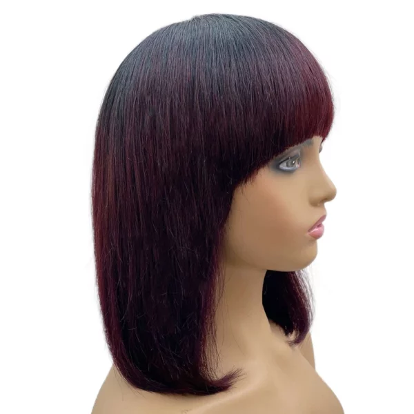 Glueless Wig With Bangs Balayage Highlight Ombre - Image 23