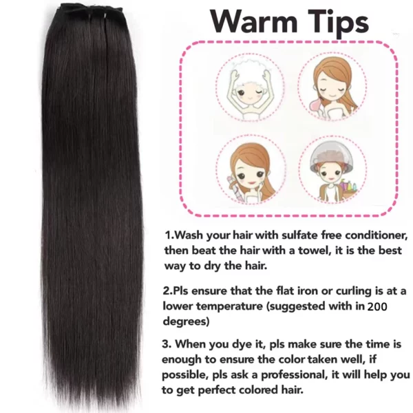 Clip In Hair Extensions Brazilian Remy Straight Hair - Image 22