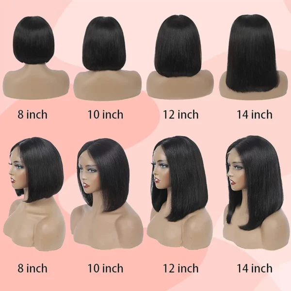 Glueless Short Bob Wig Lace Front Glueless Straight Lace Closure - Image 8