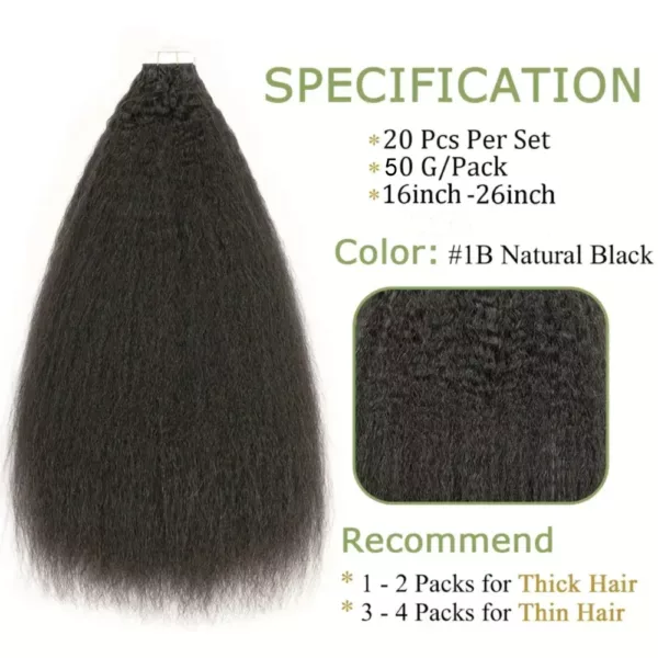 Tape In Hair Extensions Kinky Hair - Image 2