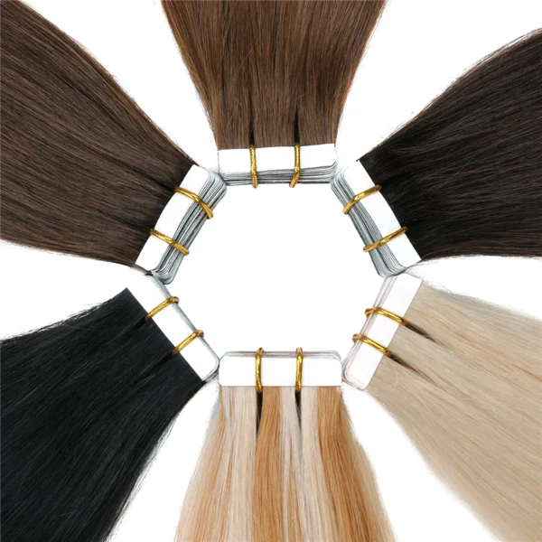 Tape In Hair Extensions Straight Remy 100% - Image 4