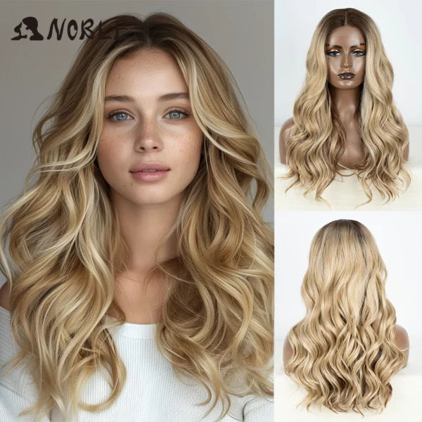 Synthetic Ombre Blonde Lace Wig