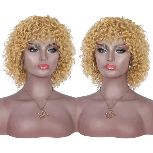 Deep Curly Wig With Bangs Glueless Brazilian Remy - Image 29