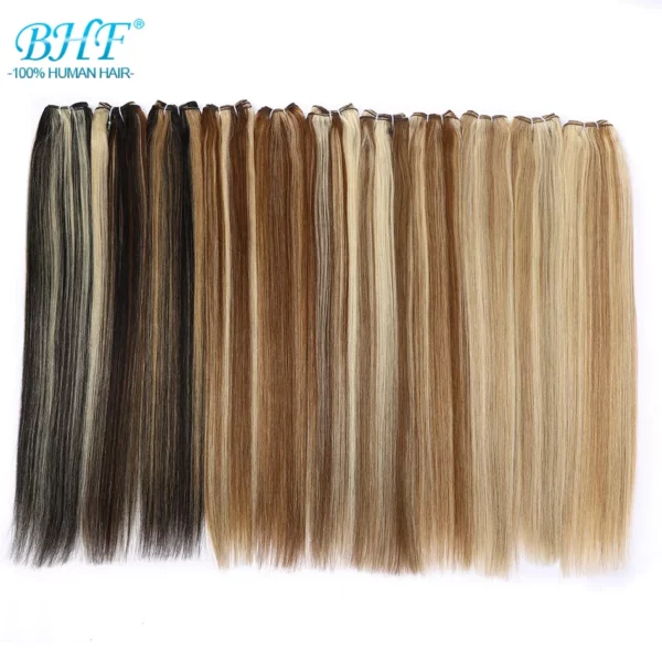 100% Human Hair Weaves Straight European Remy Human Hair Extensions - Image 6