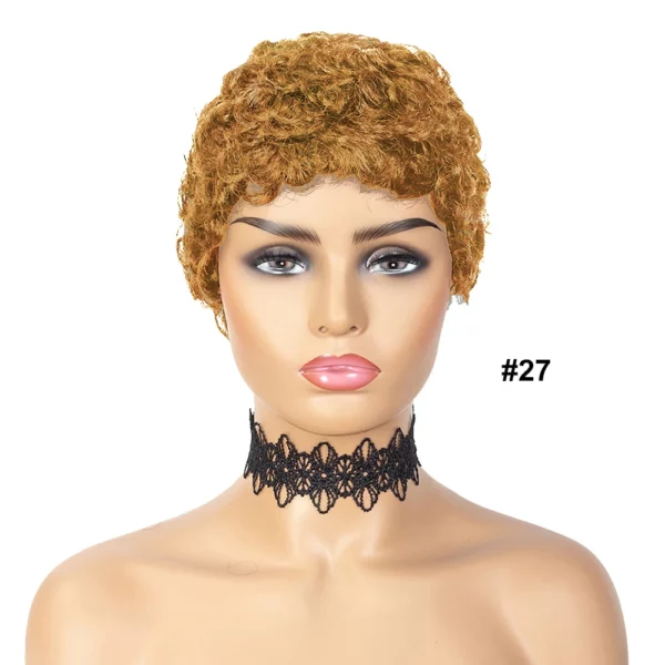 Short Curly Pixie Cut Brazilian Glueless Afro Kinky - Image 7