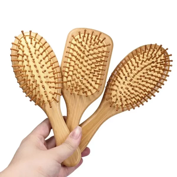 Bamboo Air Cushion Massage Comb Hair Brush - Image 3