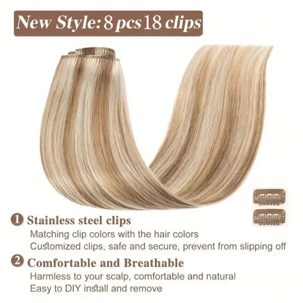 Clip In Hair Extensions Highlight Blonde - Image 3