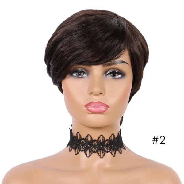 Brazilian Pixie Wigs With Bangs Cheap Glueless Wig - Image 8