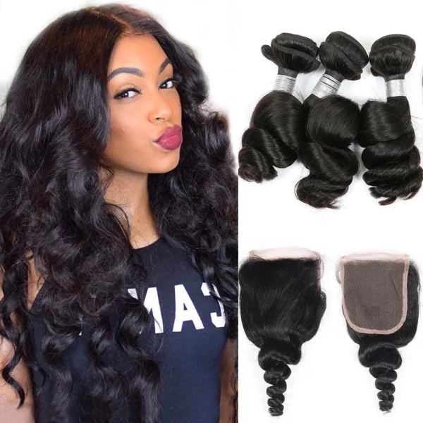 Malaysian Ombre Lace Closure Weaves Bundles - Image 2