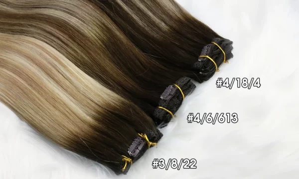 Clip in Hair Extensions Double Weft Remy Hair - Image 27