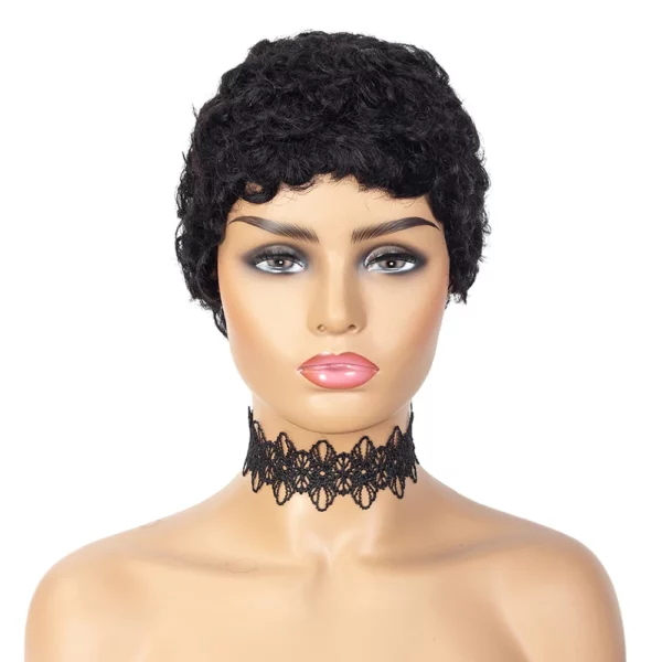 Short Curly Pixie Cut Brazilian Glueless Afro Kinky - Image 5