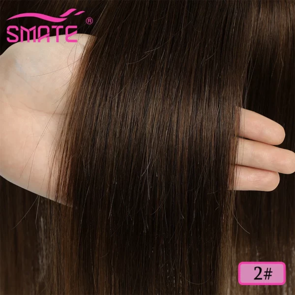 Remy Topper Hair Piece with Bangs - Image 16