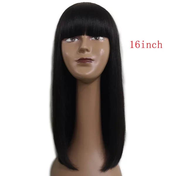 Glueless Wig With Bangs Balayage Highlight Ombre - Image 29